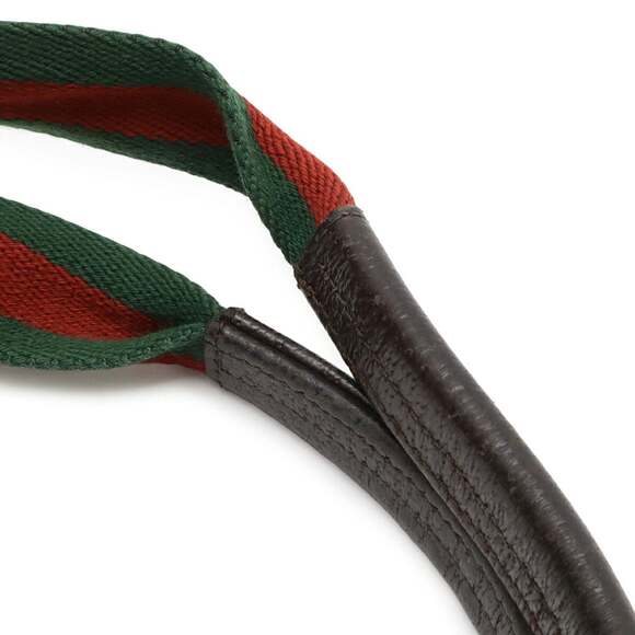 GUCCI GG Canvas Sherry Line Tote Bag, Handbag, Leather, Khaki Beige, Dark Bro... - Picture 6 of 10